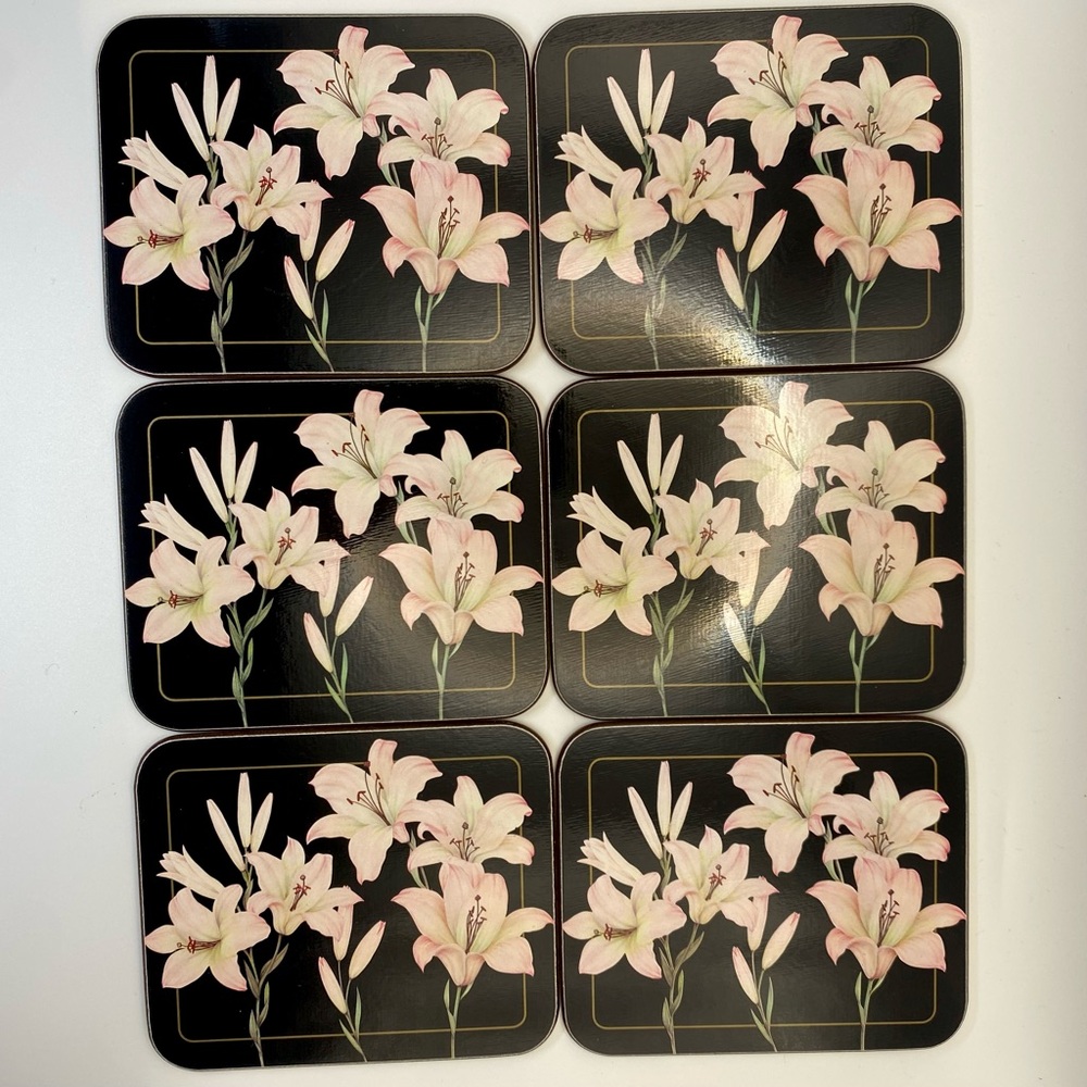 Vintage floral coasters set of 6 New Zealand‎